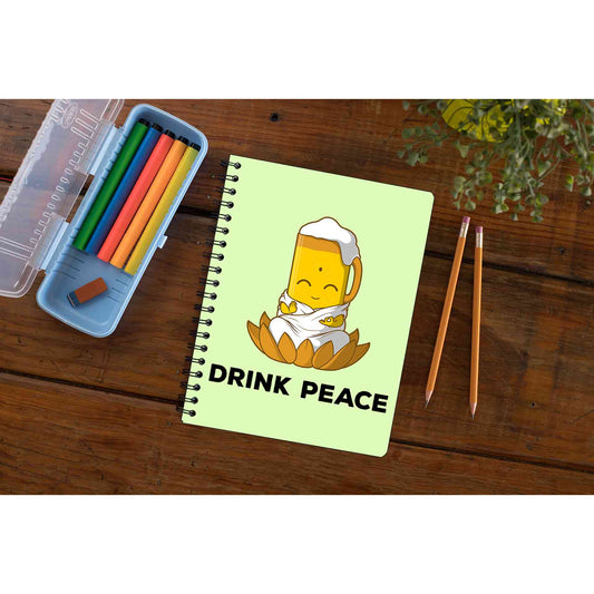 printed drink peace notebook notepad diary buy online india the banyan tee tbt unruled