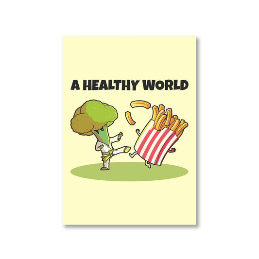 printed a healthy world poster wall art buy online india the banyan tee tbt a4