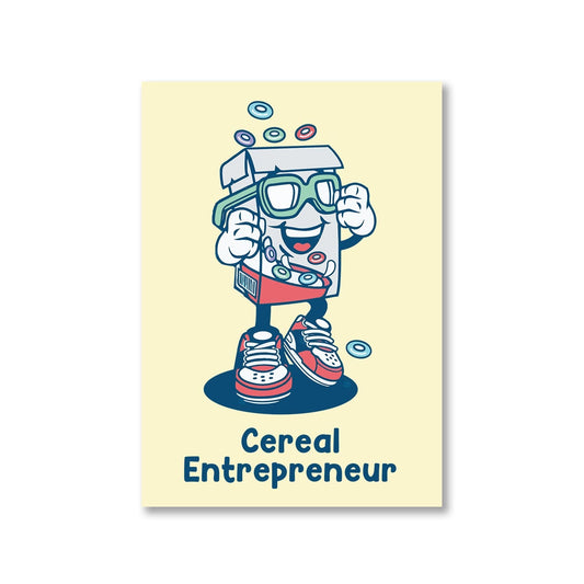 printed cereal entrepreneur poster wall art buy online india the banyan tee tbt a4