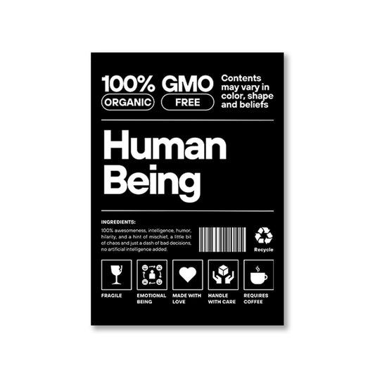 printed human being poster wall art buy online india the banyan tee tbt a4