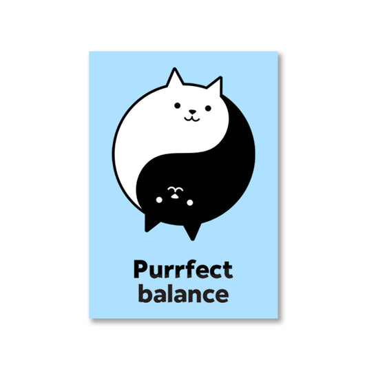 printed purrfect balance poster wall art buy online india the banyan tee tbt a4