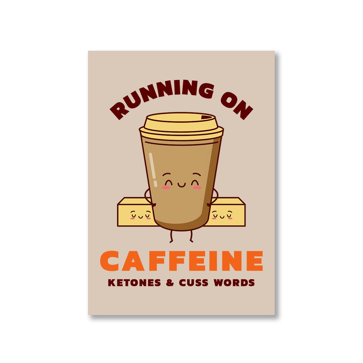 printed caffeine, ketones & cuss words poster wall art buy online india the banyan tee tbt a4 
