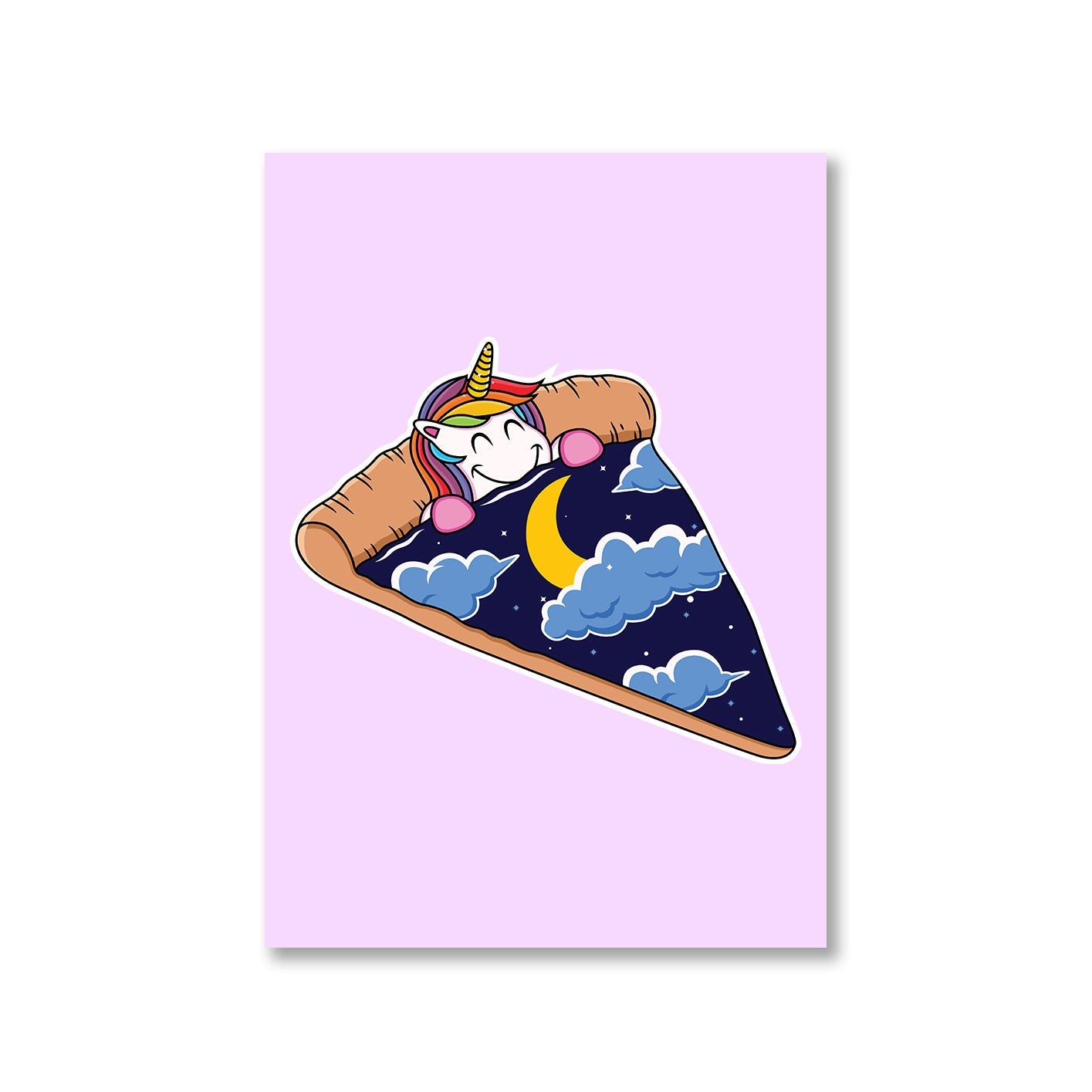 printed unicorn pizza slice poster wall art buy online india the banyan tee tbt a4
