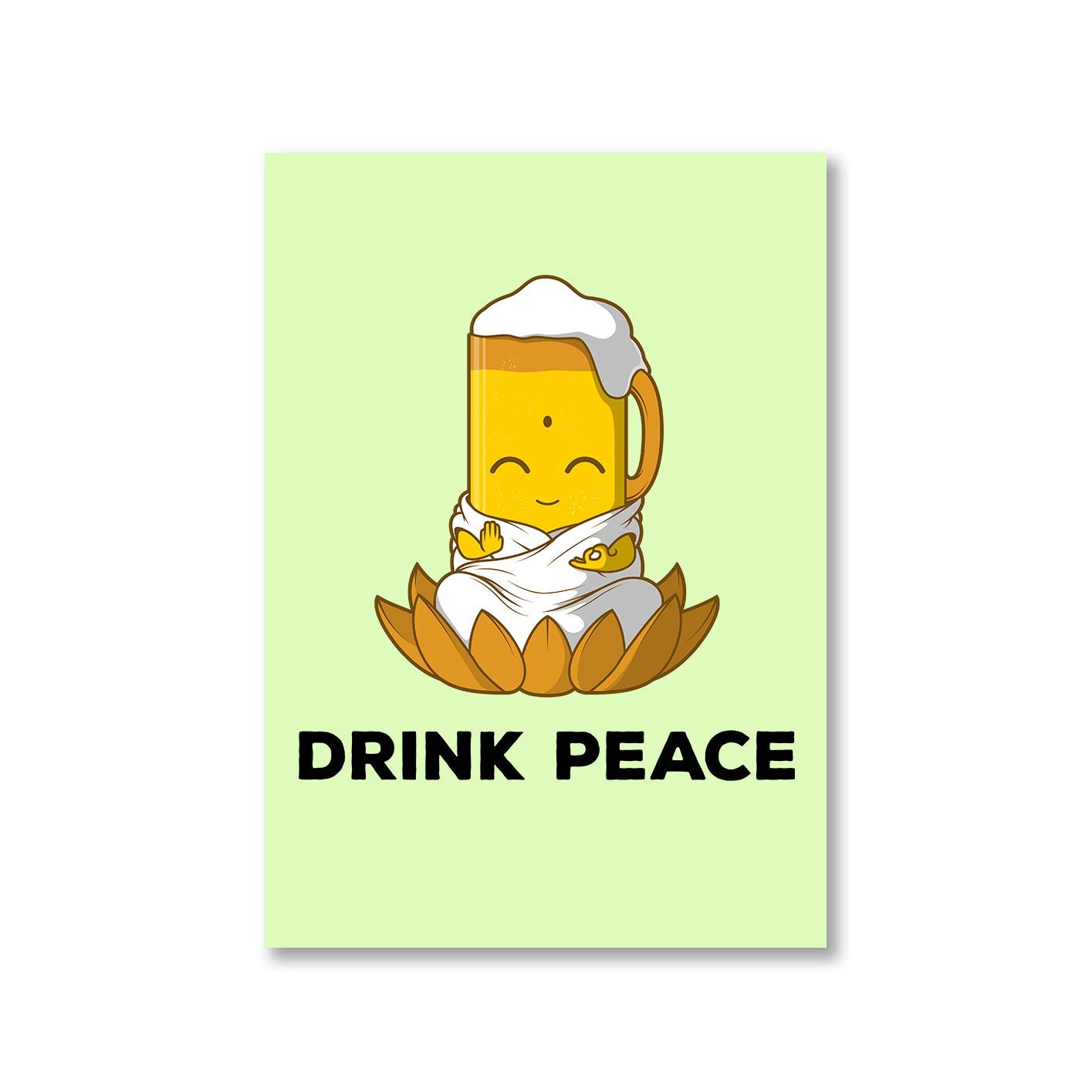 printed drink peace poster wall art buy online india the banyan tee tbt a4