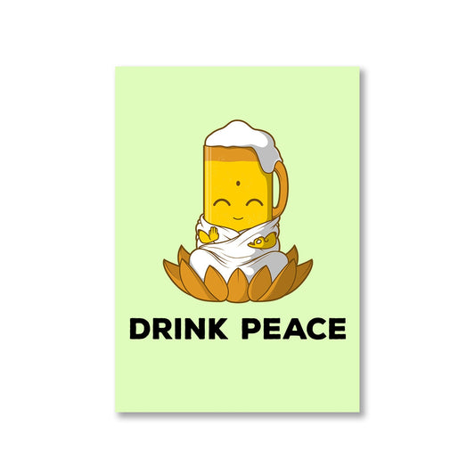 printed drink peace poster wall art buy online india the banyan tee tbt a4