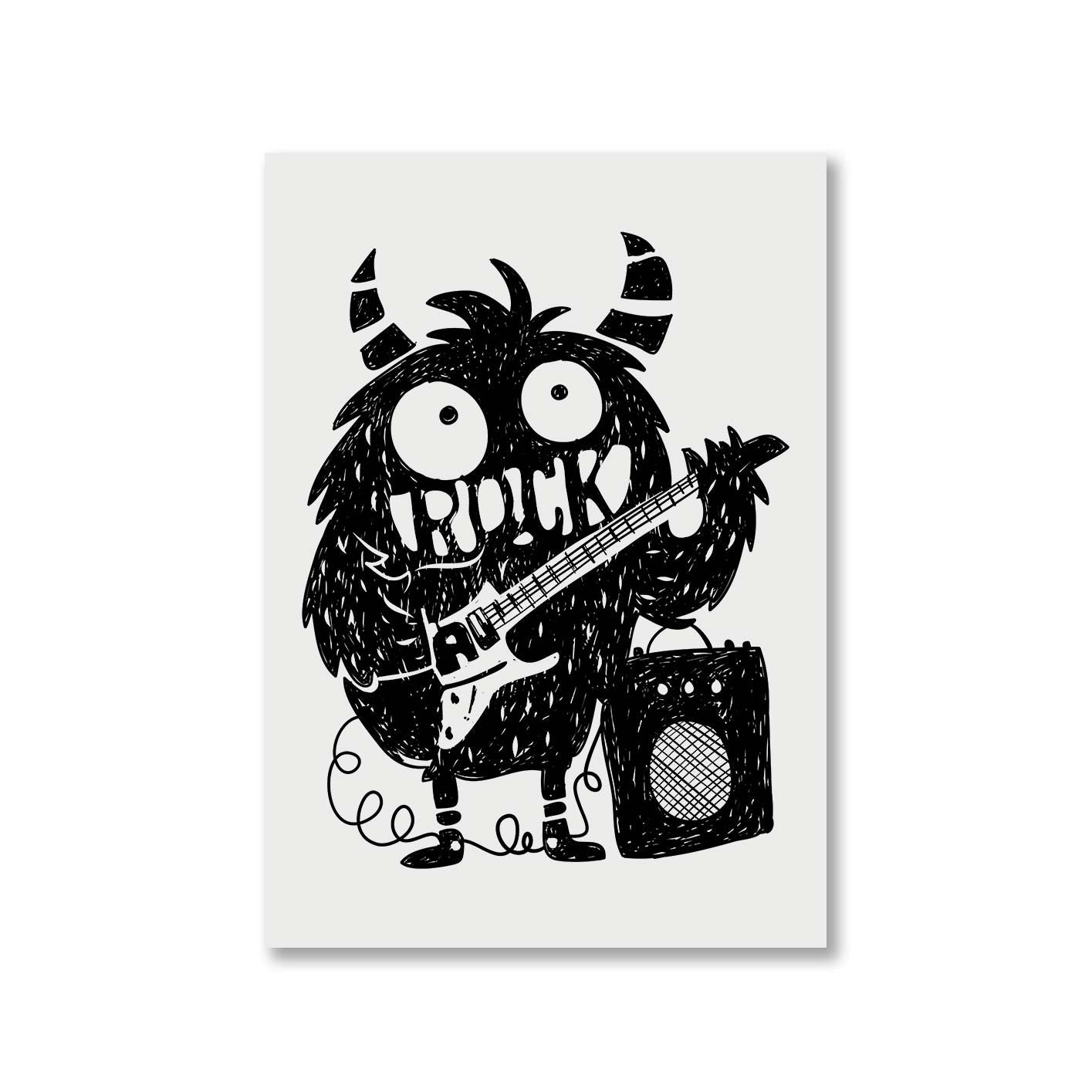 printed rock monster poster wall art buy online india the banyan tee tbt a4