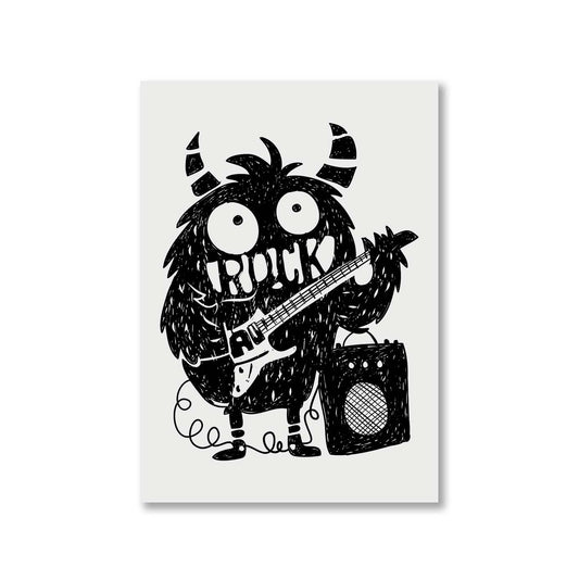 printed rock monster poster wall art buy online india the banyan tee tbt a4