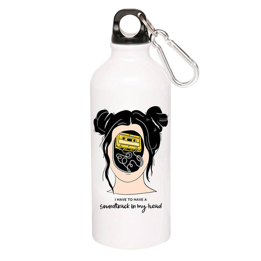 printed soundtrack in my head sipper steel water bottle flask gym shaker printed graphic stylish buy online india the banyan tee tbt men women girls boys unisex