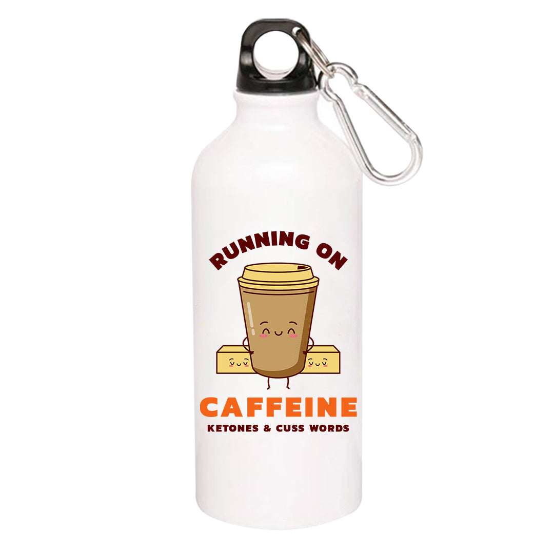 printed caffeine, ketones & cuss words sipper steel water bottle flask gym shaker printed graphic stylish buy online india the banyan tee tbt men women girls boys unisex  