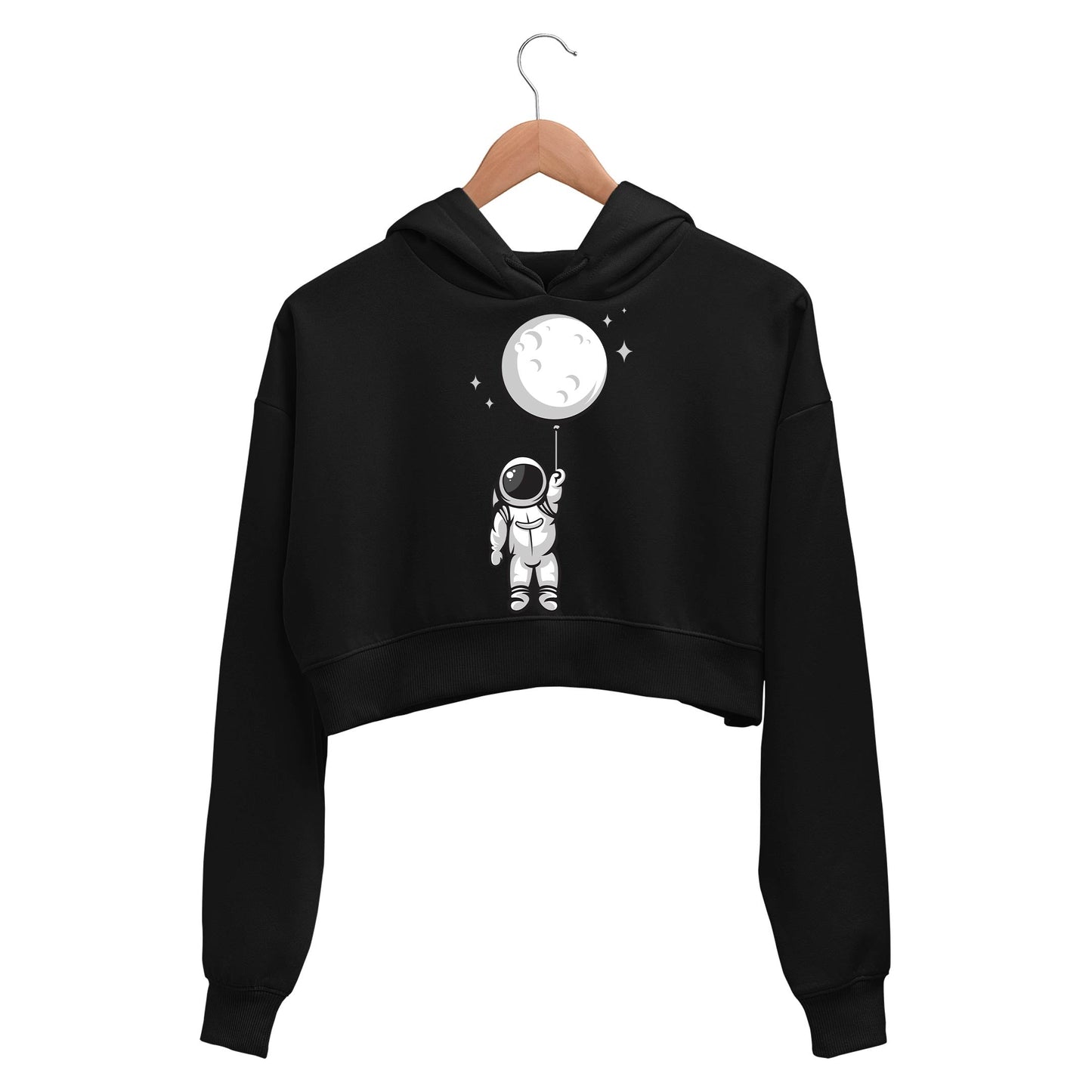 printed moon balloon crop hoodie hooded sweatshirt upper winterwear printed graphic stylish buy online india the banyan tee tbt men women girls boys unisex black 