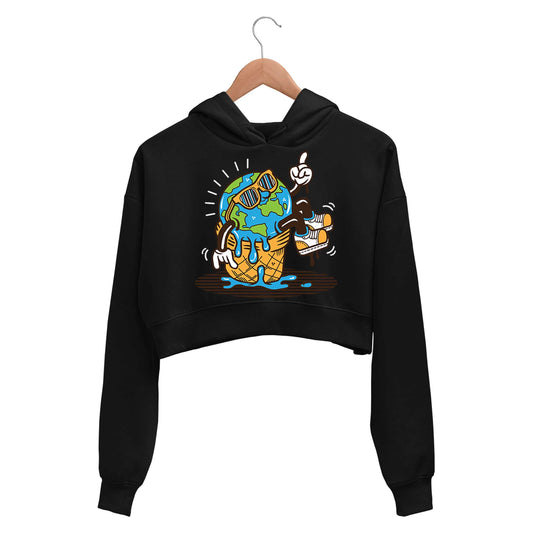 printed global warming crop hoodie hooded sweatshirt upper winterwear printed graphic stylish buy online india the banyan tee tbt men women girls boys unisex black 