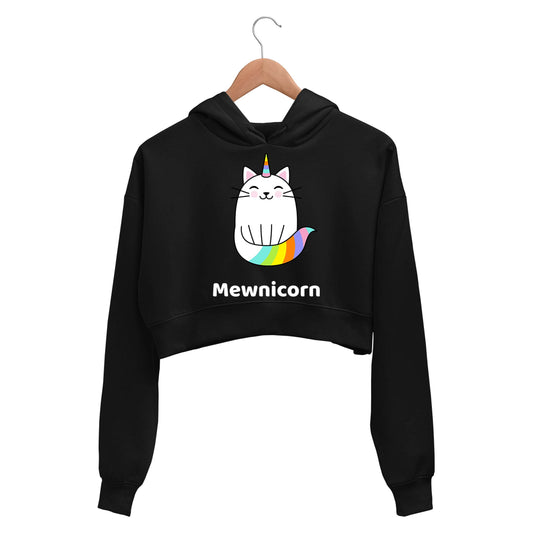 printed mewnicorn crop hoodie hooded sweatshirt upper winterwear printed graphic stylish buy online india the banyan tee tbt men women girls boys unisex black 