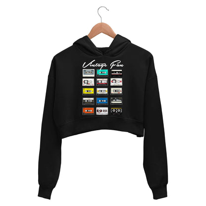printed vintage fan crop hoodie hooded sweatshirt upper winterwear printed graphic stylish buy online india the banyan tee tbt men women girls boys unisex black 