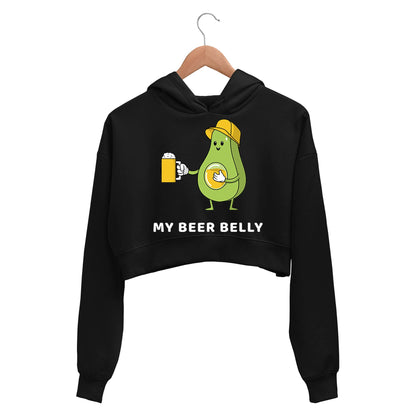 printed my beer belly crop hoodie hooded sweatshirt upper winterwear printed graphic stylish buy online india the banyan tee tbt men women girls boys unisex black 