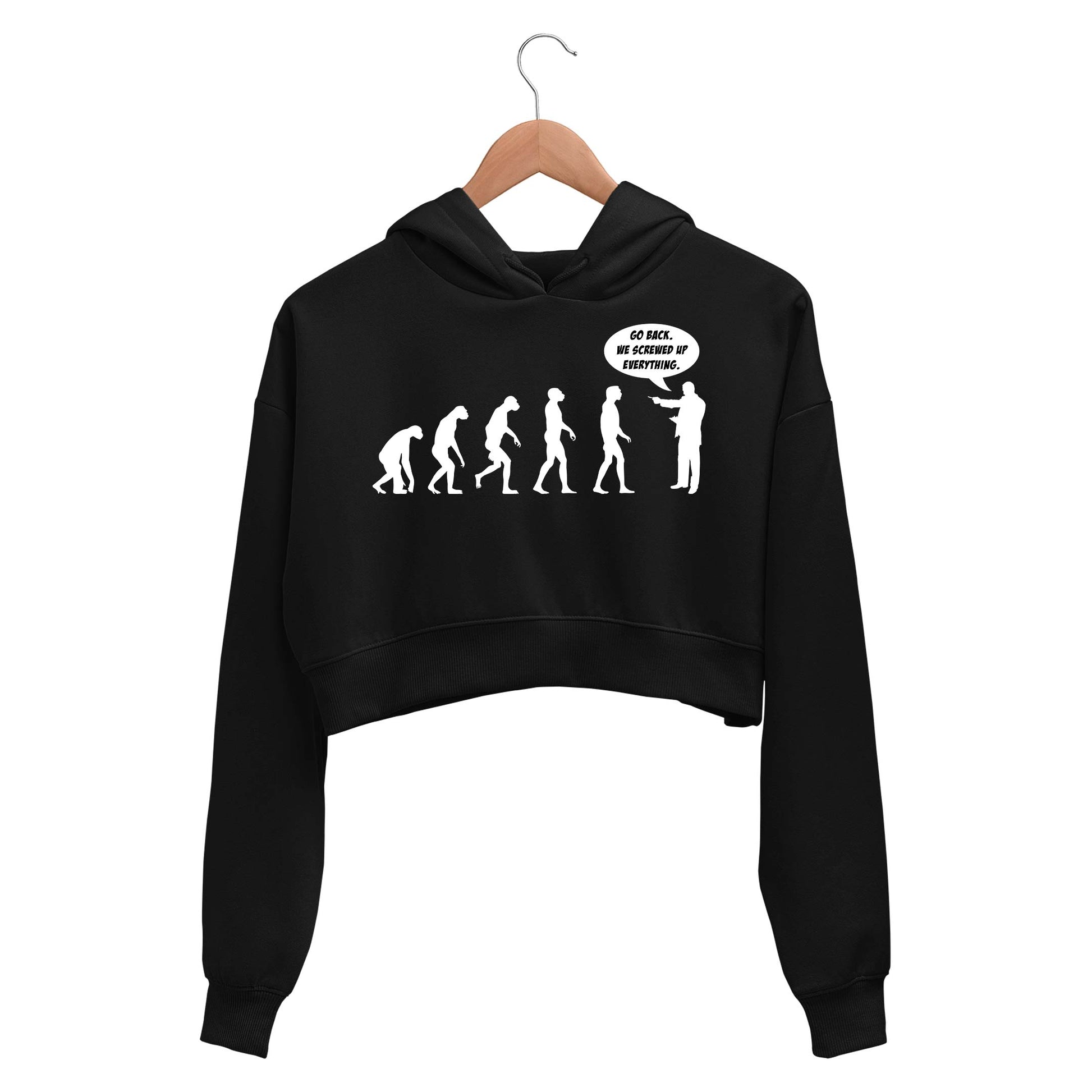 printed go back crop hoodie hooded sweatshirt upper winterwear printed graphic stylish buy online india the banyan tee tbt men women girls boys unisex black 