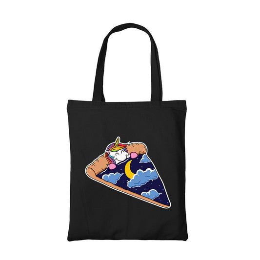 printed unicorn pizza slice tote bag cotton printed printed graphic stylish buy online india the banyan tee tbt men women girls boys unisex  