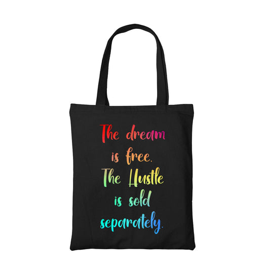 printed hustle is free tote bag cotton printed printed graphic stylish buy online india the banyan tee tbt men women girls boys unisex  