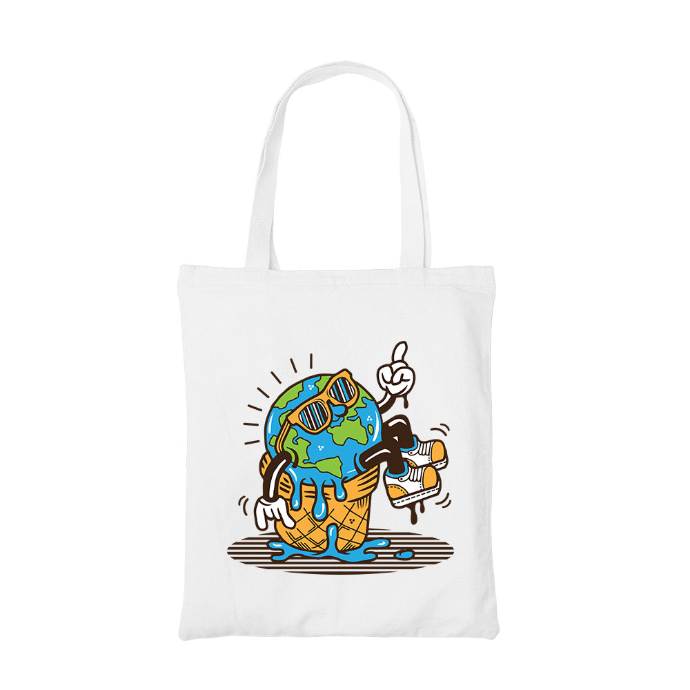 printed global warming tote bag cotton printed printed graphic stylish buy online india the banyan tee tbt men women girls boys unisex  