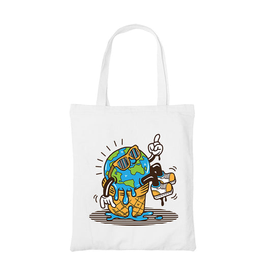 printed global warming tote bag cotton printed printed graphic stylish buy online india the banyan tee tbt men women girls boys unisex  