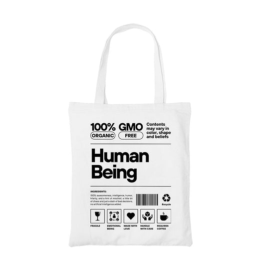 printed human being tote bag cotton printed printed graphic stylish buy online india the banyan tee tbt men women girls boys unisex  