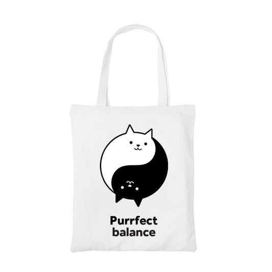 printed purrfect balance tote bag cotton printed printed graphic stylish buy online india the banyan tee tbt men women girls boys unisex  