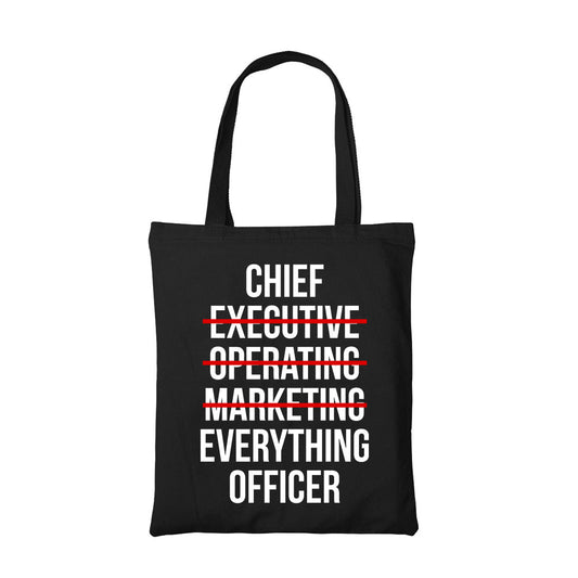 printed chief everything officer tote bag cotton printed printed graphic stylish buy online india the banyan tee tbt men women girls boys unisex  
