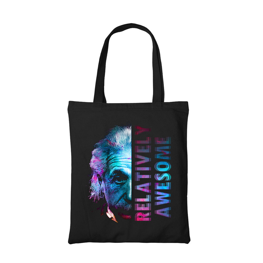printed relatively awesome tote bag cotton printed printed graphic stylish buy online india the banyan tee tbt men women girls boys unisex  
