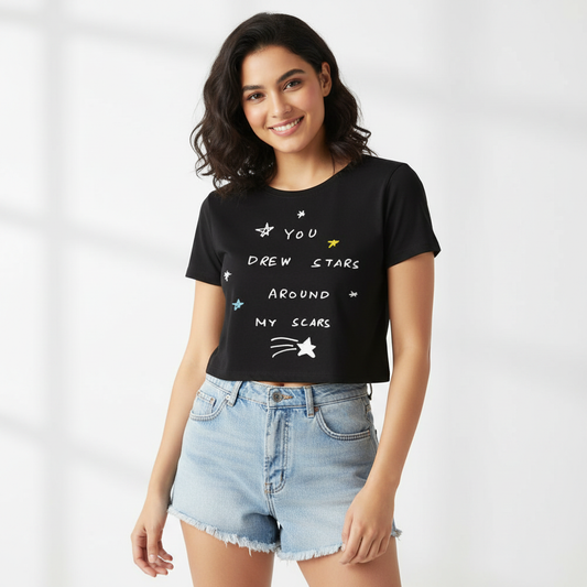 Taylor Swift Cardigan Crop Top - Model Shot