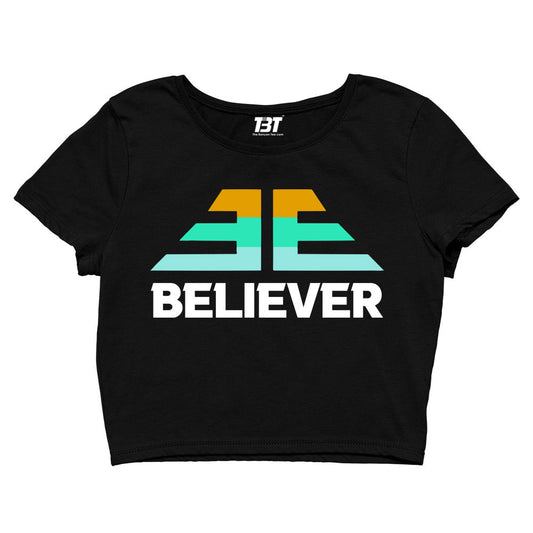 imagine dragons believer crop top music band buy online india the banyan tee tbt men women girls boys unisex black