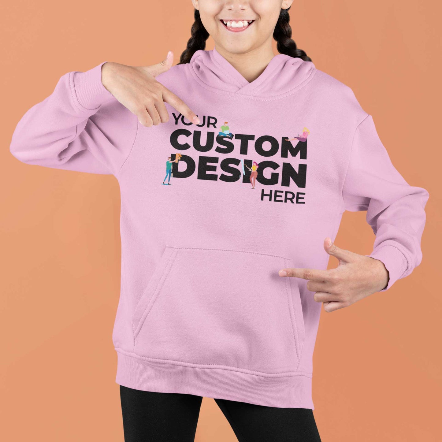 customized personalized gifts products hoodie customizable custom kids boys girls  baby pink