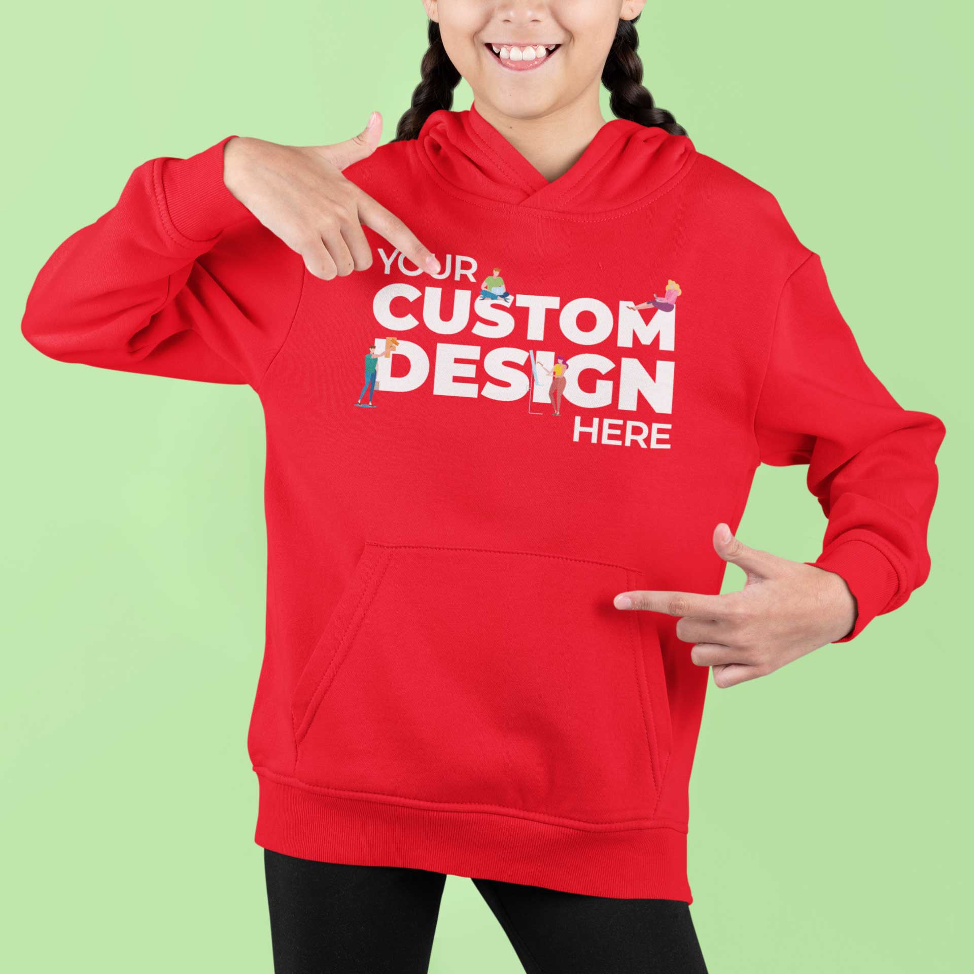 customized personalized gifts products hoodie customizable custom kids boys girls red