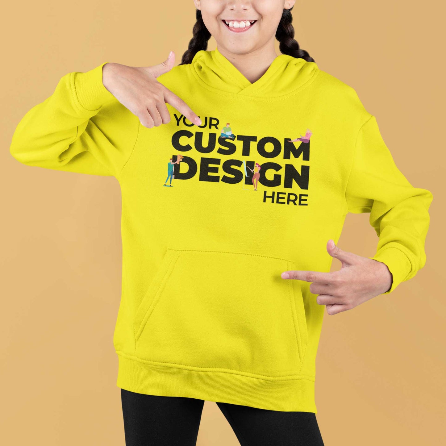 customized personalized gifts products hoodie customizable custom kids boys girls yellow