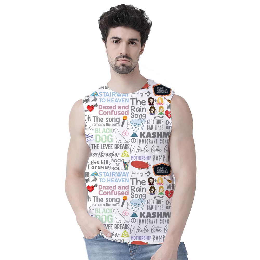 led zeppelin  all-over printed sleeveless t shirt tv & movies buy online india the banyan tee tbt men women girls boys unisex xs