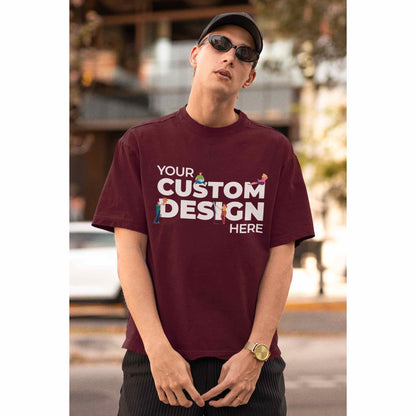 maroon custom oversized t-shirt
