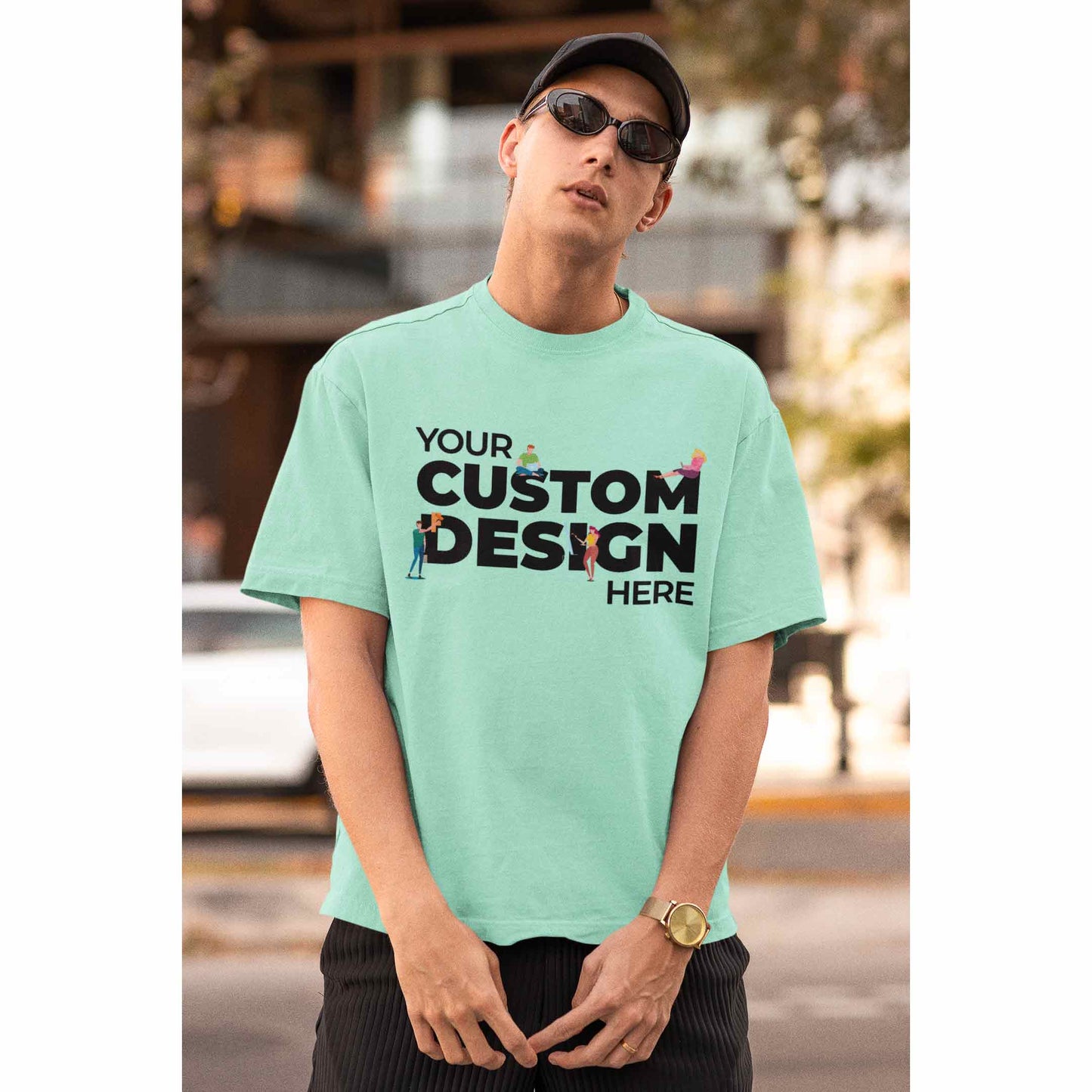 mint green custom oversized t-shirt