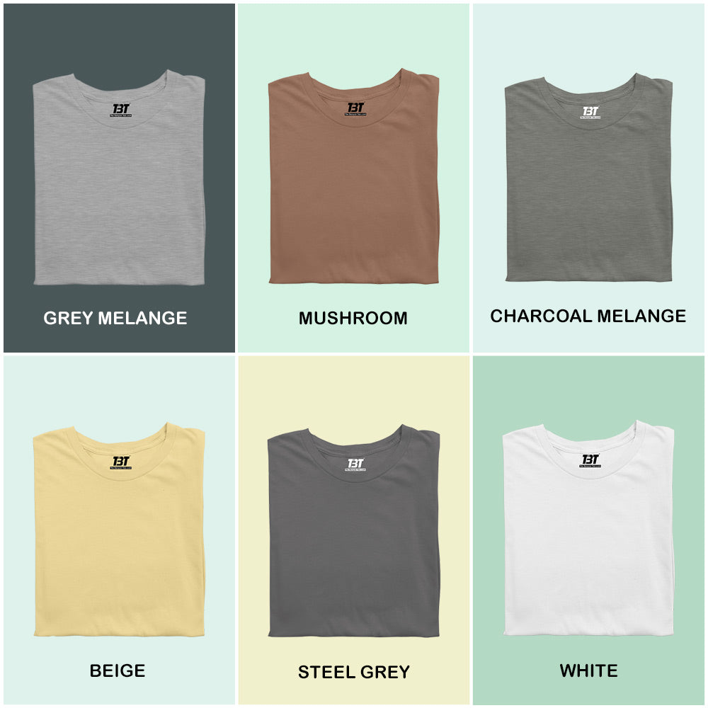 Neutral Nuances Combo Pack Of 6 Multicolor combo Premium cotton T-shirt unisex tees half sleeve crew neck regular fit T-shirt colors available grey melange mushroom charcoal melange beige steel grey white