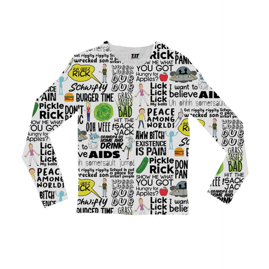 rick and morty aop all over print full sleeves t shirt for men women ladies unisex hand