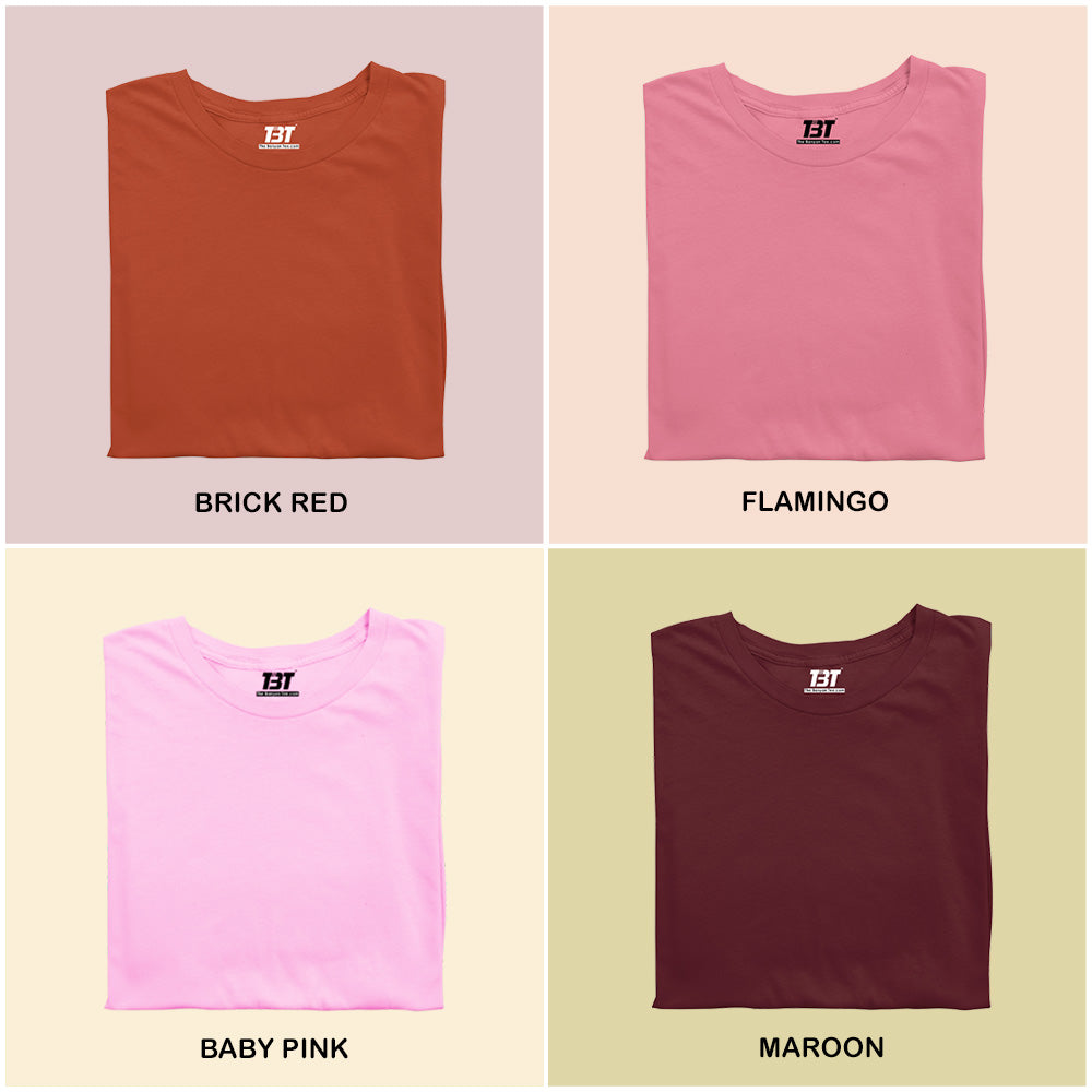 Scarlet Blush Combo Pack Of 4 Multicolor combo Premium cotton T-shirt unisex tees half sleeve crew neck regular fit T-shirt colors available brick red flamingo baby pink maroon