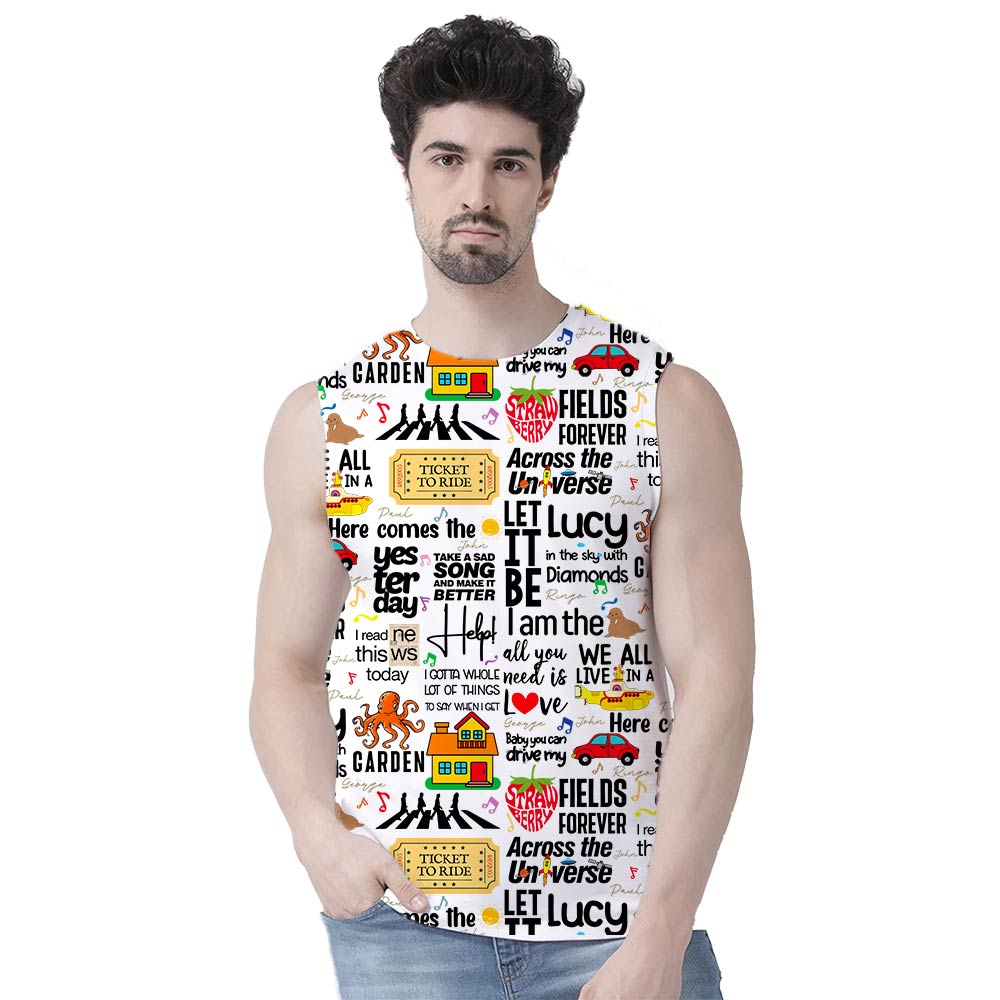 the beatles  all-over printed sleeveless t shirt tv & movies buy online india the banyan tee tbt men women girls boys unisex xs