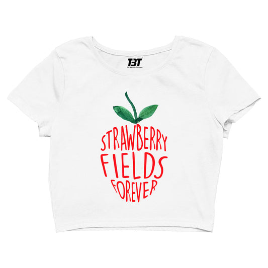 The Beatles Crop Top - Strawberry Fields Forever Crop Top The Banyan Tee TBCrop Top for men women boys designer stylish online cotton india