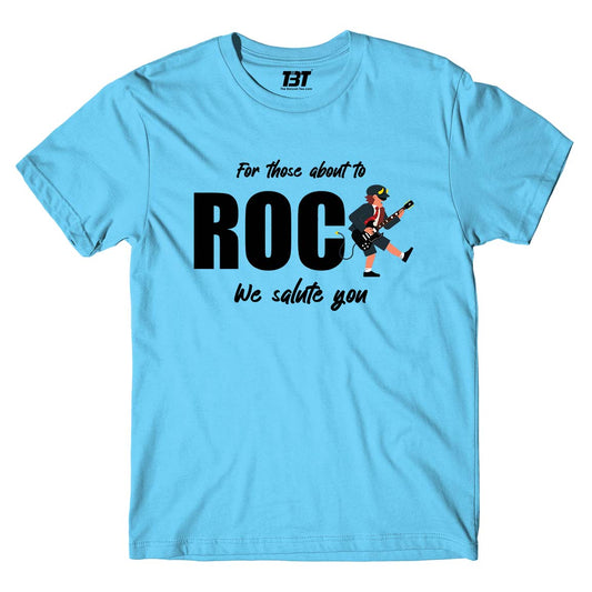 ac/dc for those about to rock t-shirt music band buy online india the banyan tee tbt men women girls boys unisex Sky Blue