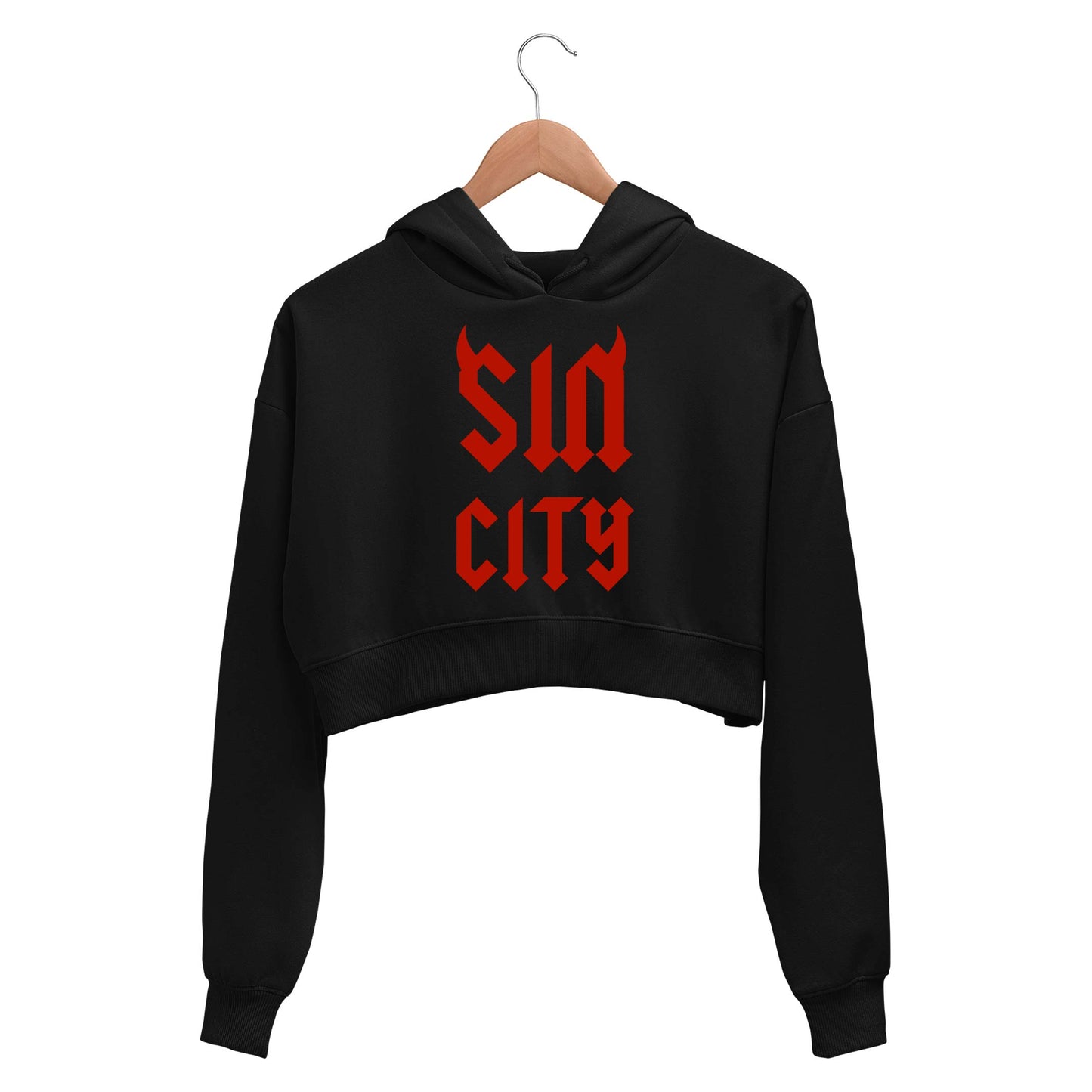 ac/dc sin city crop hoodie hooded sweatshirt upper winterwear music band buy online india the banyan tee tbt men women girls boys unisex black
