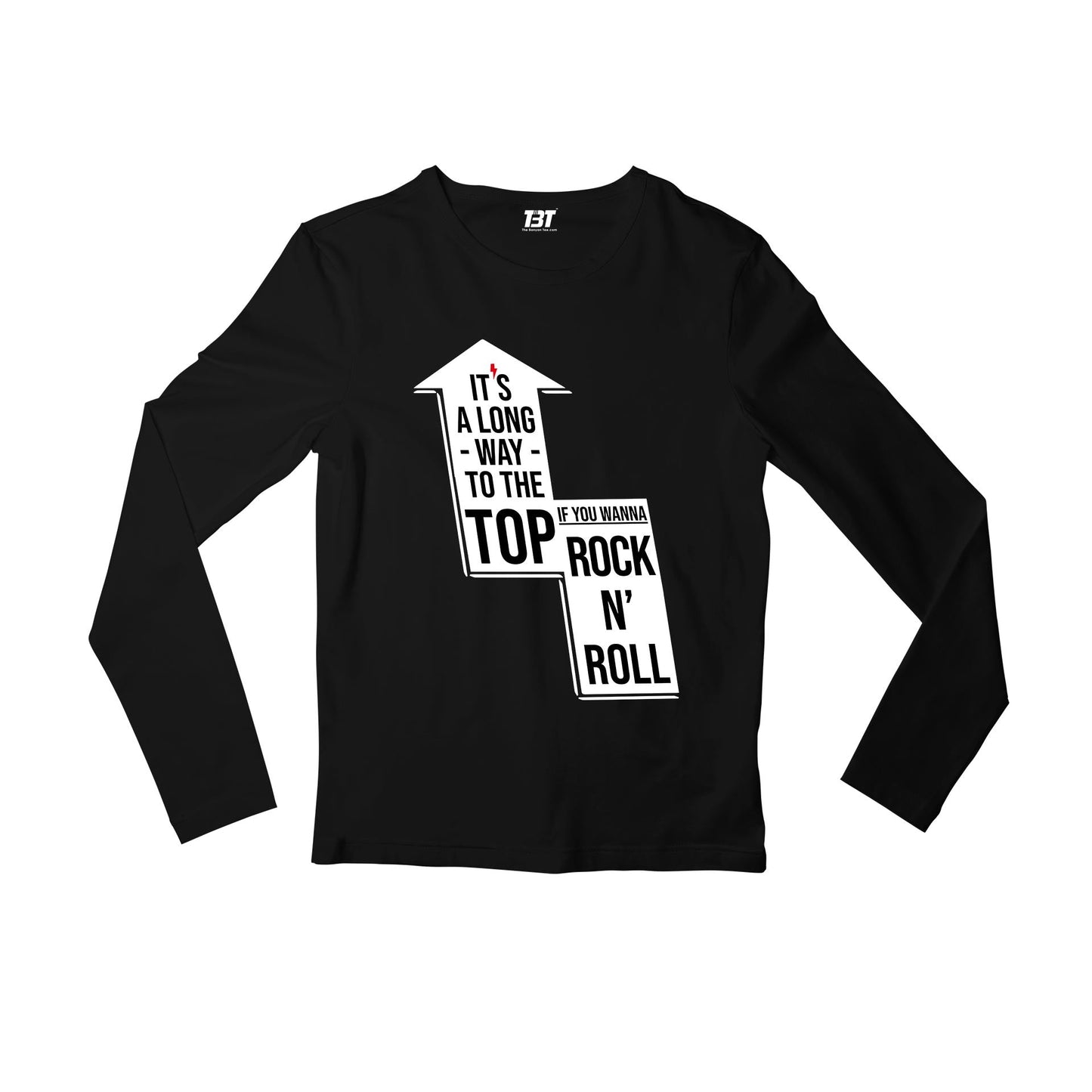 ac/dc long way to the top full sleeves long sleeves music band buy online india the banyan tee tbt men women girls boys unisex black