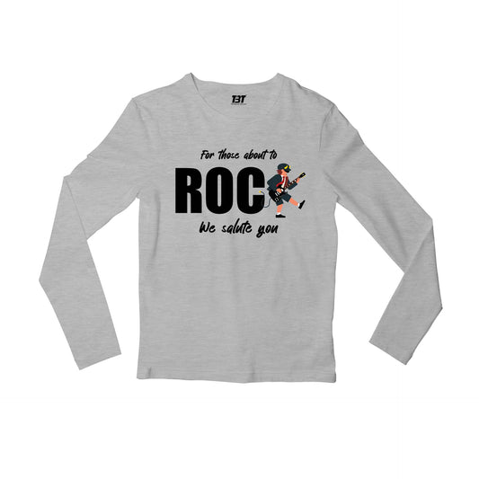 ac/dc for those about to rock full sleeves long sleeves music band buy online india the banyan tee tbt men women girls boys unisex gray