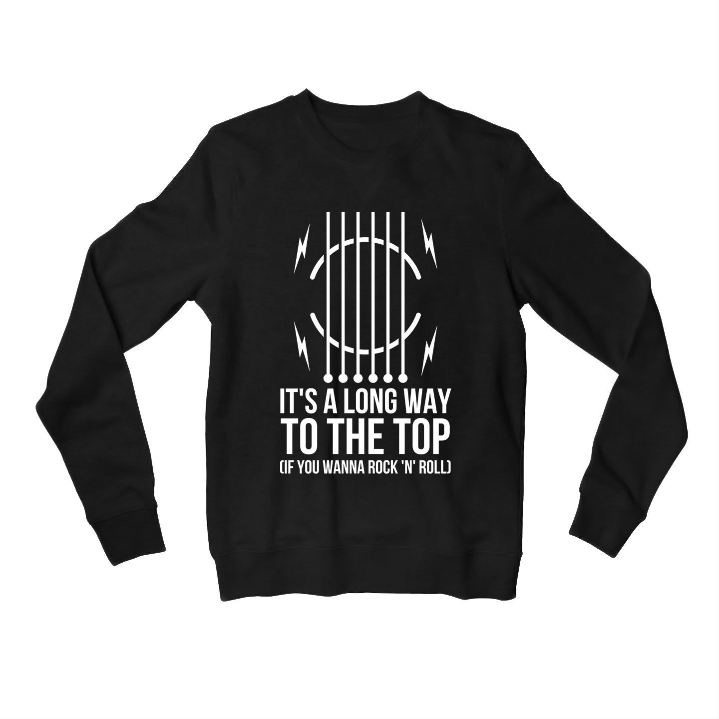 ac/dc long way to the top sweatshirt upper winterwear music band buy online india the banyan tee tbt men women girls boys unisex black