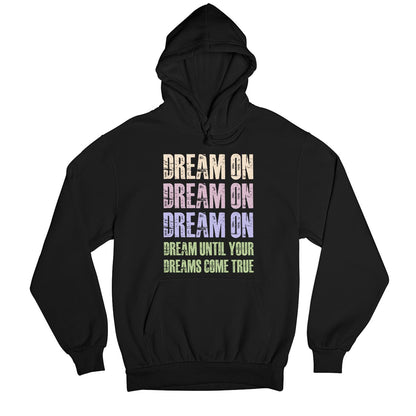 aerosmith dream on hoodie hooded sweatshirt winterwear music band buy online india the banyan tee tbt men women girls boys unisex black