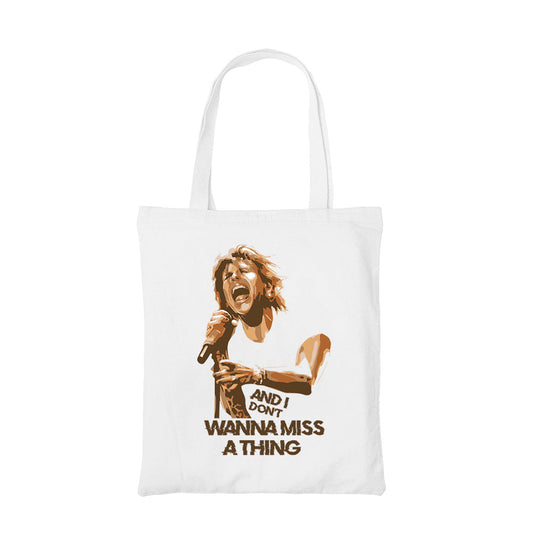 aerosmith i dont want to miss a thing tote bag hand printed cotton women men unisex
