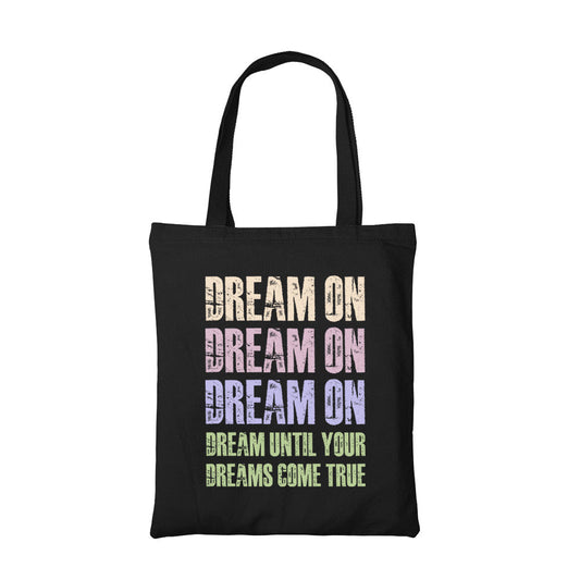 aerosmith dream on tote bag hand printed cotton women men unisex