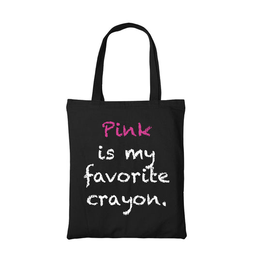 aerosmith pink is my favourite crayon tote bag hand printed cotton women men unisex