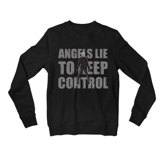 slipknot angels lie to keep control sweatshirt upper winterwear music band buy online india the banyan tee tbt men women girls boys unisex black